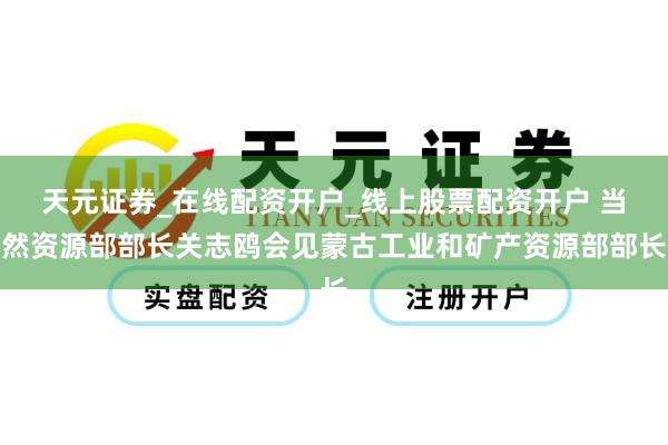 天元证券_在线配资开户_线上股票配资开户 当然资源部部长关志鸥会见蒙古工业和矿产资源部部长