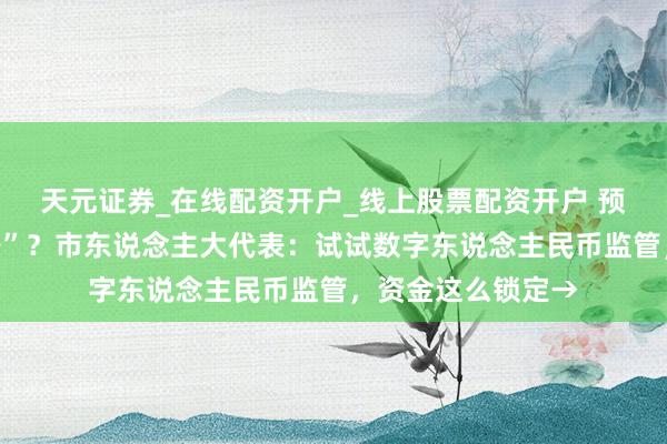 天元证券_在线配资开户_线上股票配资开户 预支费机构总“跑路”？市东说念主大代表：试试数字东说念主民币监管，资金这么锁定→